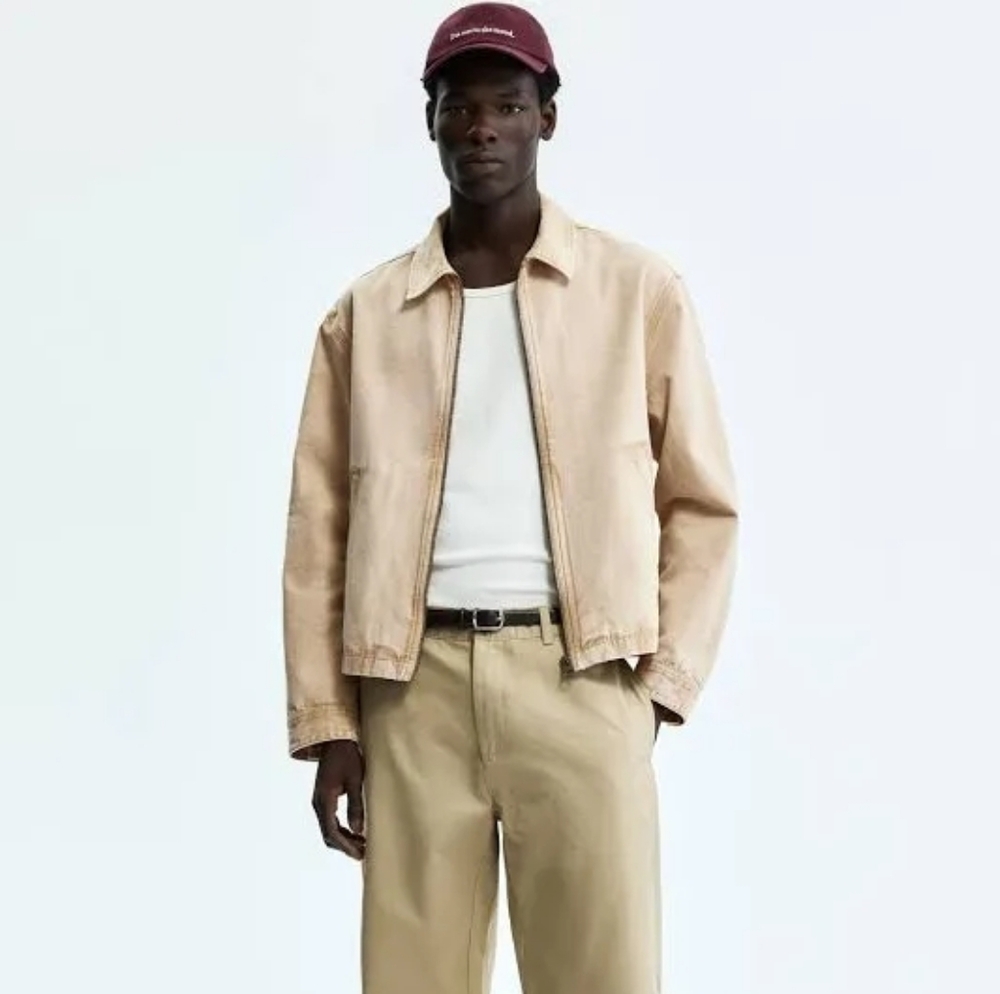 Beige Casual Jacket Men